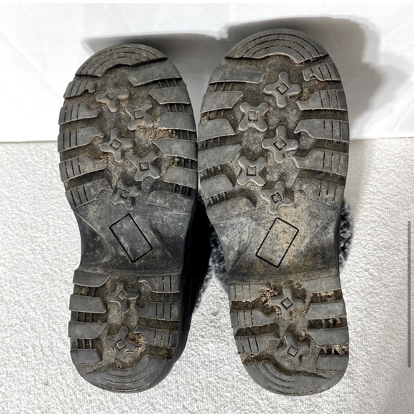 Ice Fields Black Insulated Short Winter Boots With Faux Fur Trim Ankle Boots 7 - Picture 6 of 14